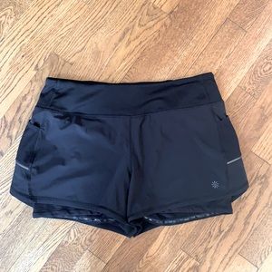 Athleta Black Shorts w/Biker Sht Lining-M 3”inseam